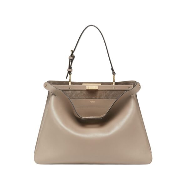 Ledertasche in Grau-Taupe 28 cm - Image 2
