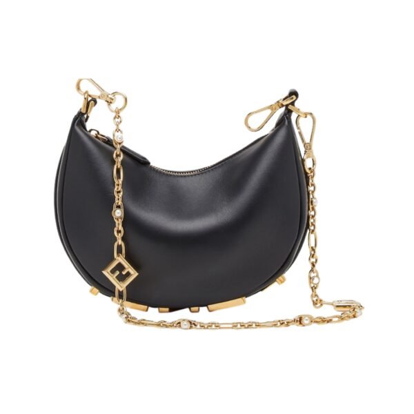 Mini schwarze Ledertasche 13 cm - Image 2