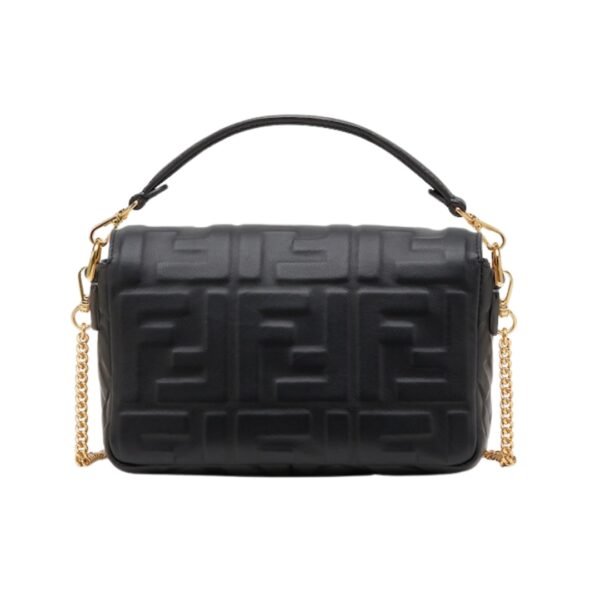 Schwarze Nappaleder-Tasche mit FF-Muster 13 cm - Image 3