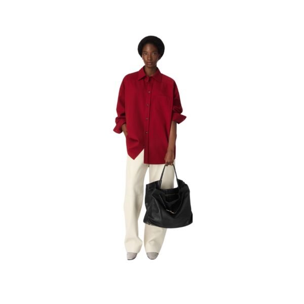 Top-Griff-Tasche aus seidigem Kalbsleder in Schwarz 32 cm - Image 2