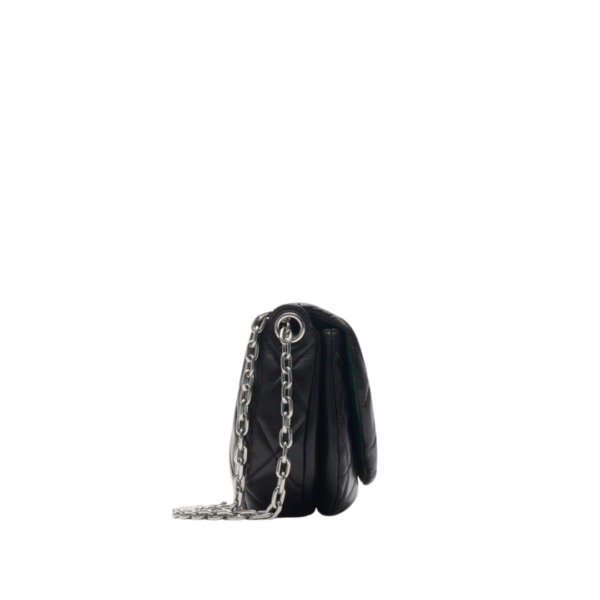 Gepolsterte Schaukelpferd Tasche Schwarz/Palladium 24 cm - Image 2