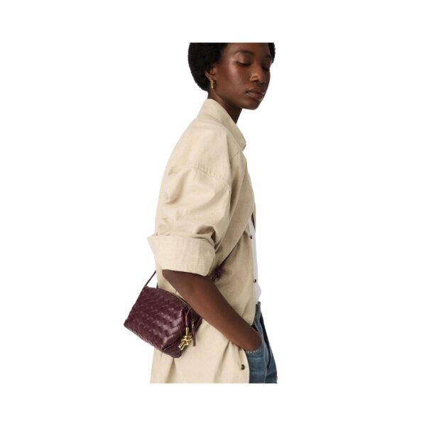 Crossbody-Tasche aus Intrecciato-Leder in Krappbraun 11 cm - Image 2