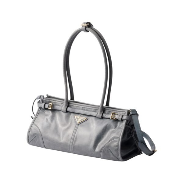 Mittelgroße Lederhandtasche in Blau 15.5 cm - Image 2
