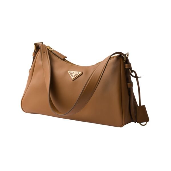 Mittelgroße Lederschultertasche in Karamell 18 cm - Image 2