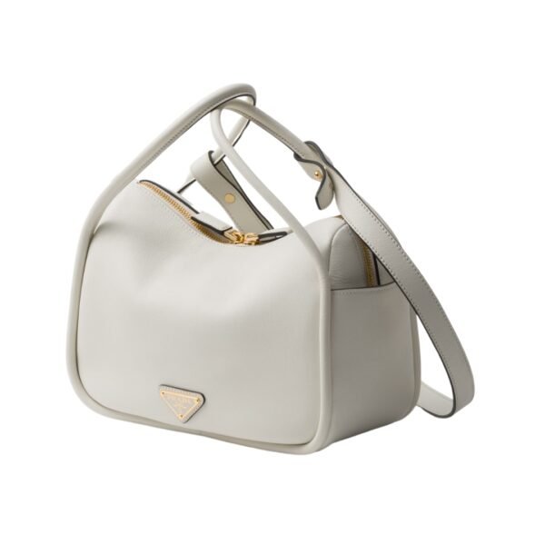 Lederhandtasche in Weiß 18 cm - Image 2
