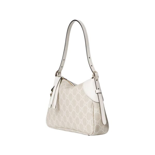 Emblem Schultertasche Beige und Weiß 24.5 cm - Image 2