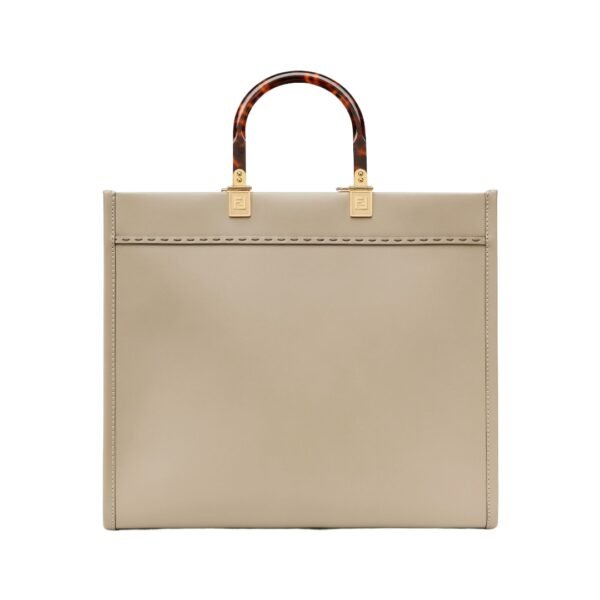 Taubengraue Leder-Shoppingtasche 31 cm - Image 2