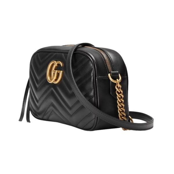 Die Schultertasche aus schwarzem Matelassé-Leder 24 cm - Image 2