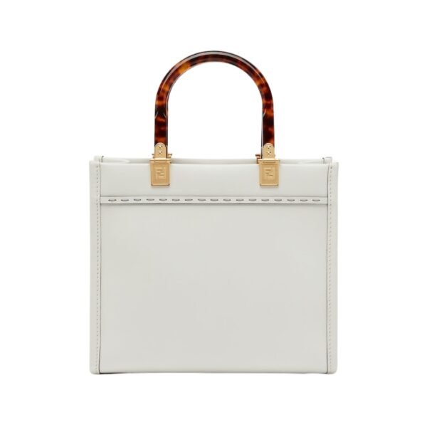 Weiße Leder-Shoppingtasche 22 cm - Image 2