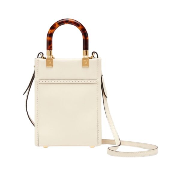 Mini Tasche aus weißem Leder 18 cm - Image 2