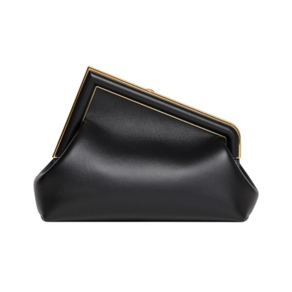 Tasche aus schwarzem Leder 20 cm - Image 2