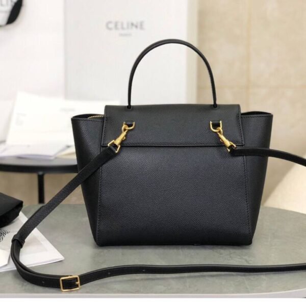 Mini Gurteltasche aus Genarbtem Kalbsleder Schwarz 28 cm - Image 2