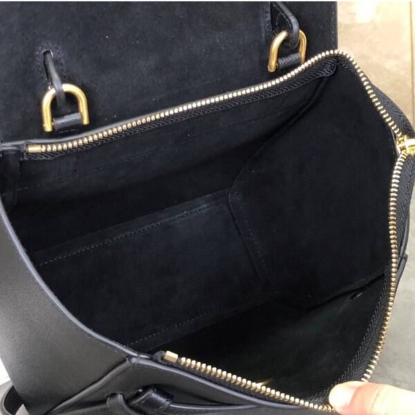 Mini Gurteltasche aus Genarbtem Kalbsleder Schwarz 28 cm - Image 3