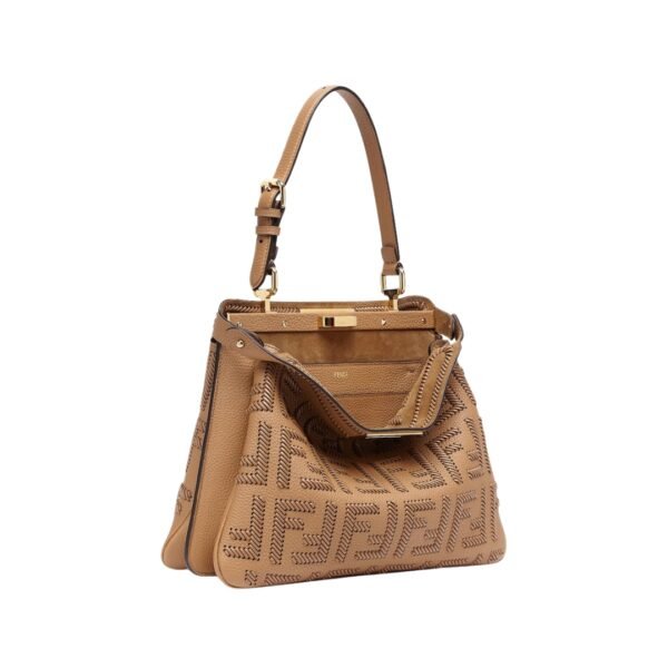 Ledertasche mit FF-Milchkaffee-Geflecht 25.5 cm - Image 3