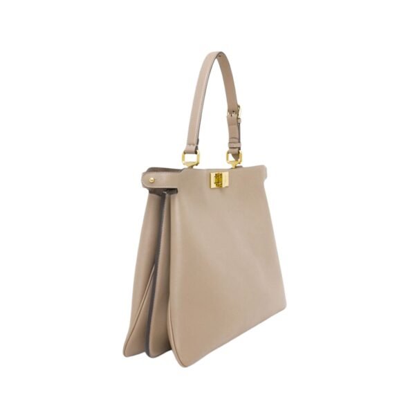 Ledertasche in Grau-Taupe 28 cm - Image 3