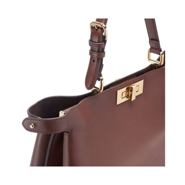 Dunkelbraune Ledertasche 28 cm - Image 3