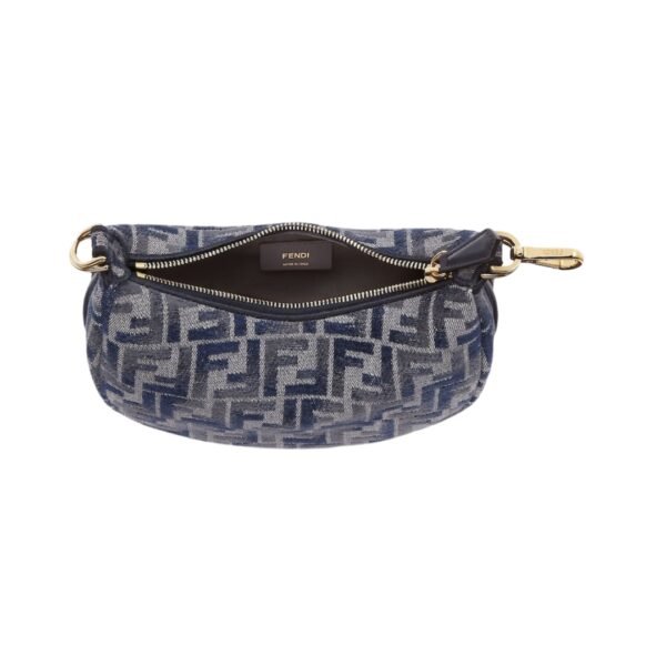 Mini Tasche aus blauer Chenille 13 cm - Image 3
