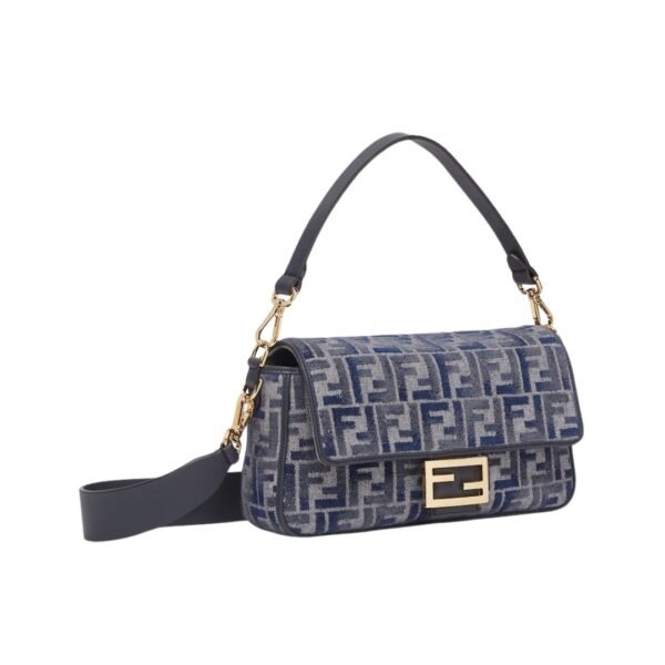 FF-Tasche aus dunkelblauer Chenille 15 cm - Image 3