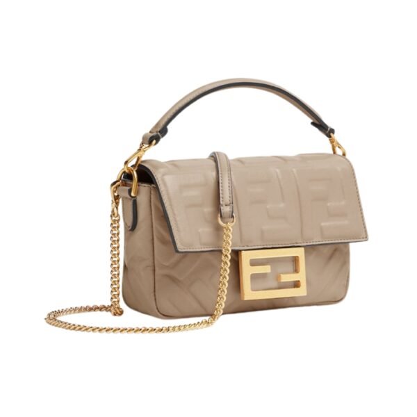 Ledertasche aus Nappaleder in Taupefarbe 13 cm - Image 3