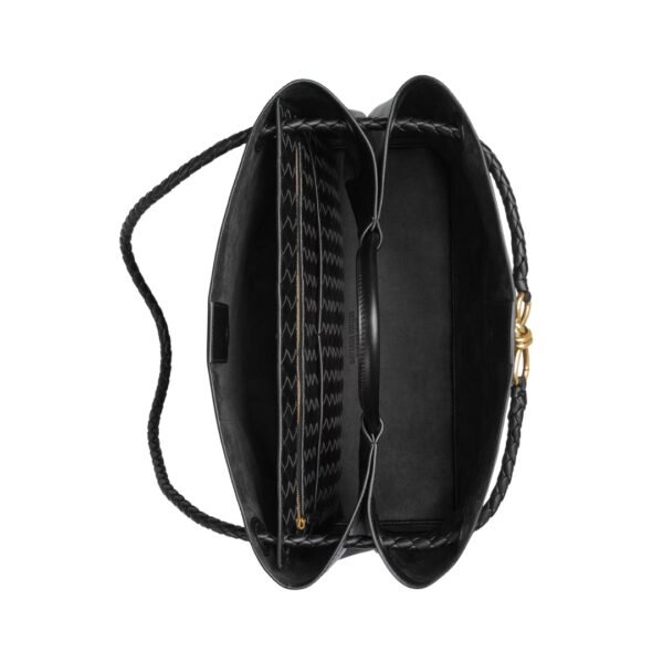 Top-Griff-Tasche aus seidigem Kalbsleder in Schwarz 32 cm - Image 3