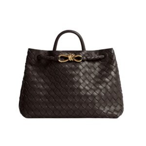 Top-Griff-Tasche aus geschmeidigem Intrecciato-Leder in Fondant 25 cm