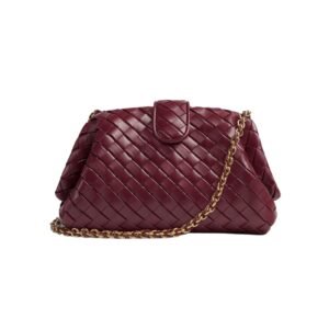 Lauren 1980 Clutch aus gepolstertem Intrecciato-Leder in Barolo 16.5 cm