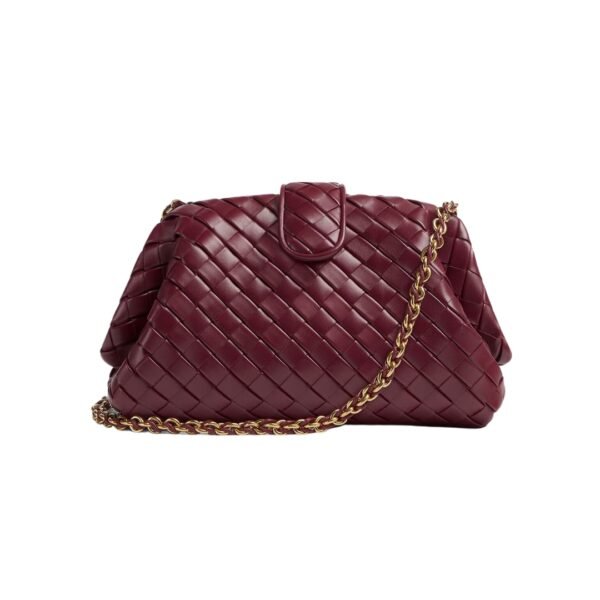 Lauren 1980 Clutch aus gepolstertem Intrecciato-Leder in Barolo 16.5 cm