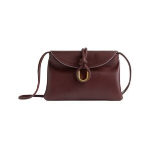 Crossbody-Tasche aus glattem Krappbraun 18.5 cm