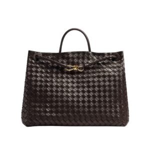 Top-Griff-Tasche aus geschmeidigem Intrecciato-Leder in Fondant 35 cm