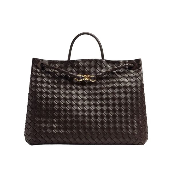 Top-Griff-Tasche aus geschmeidigem Intrecciato-Leder in Fondant 35 cm