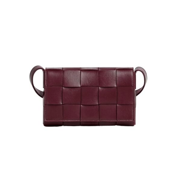 Kleine Intreccio-Leder Tasche in Barolo 12 cm