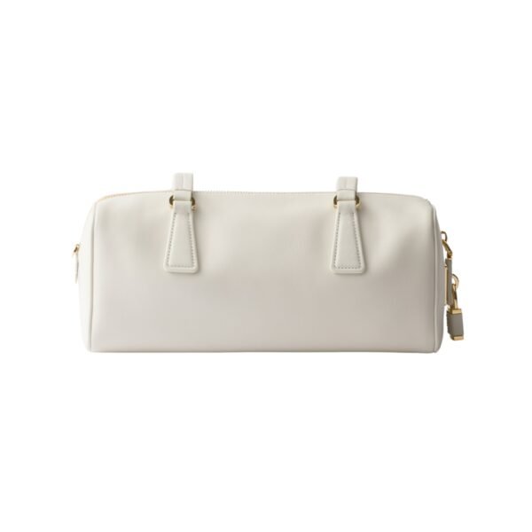 Mittelgroße Lederhandtasche mit Griff in Weiß 12.5 cm - Image 3
