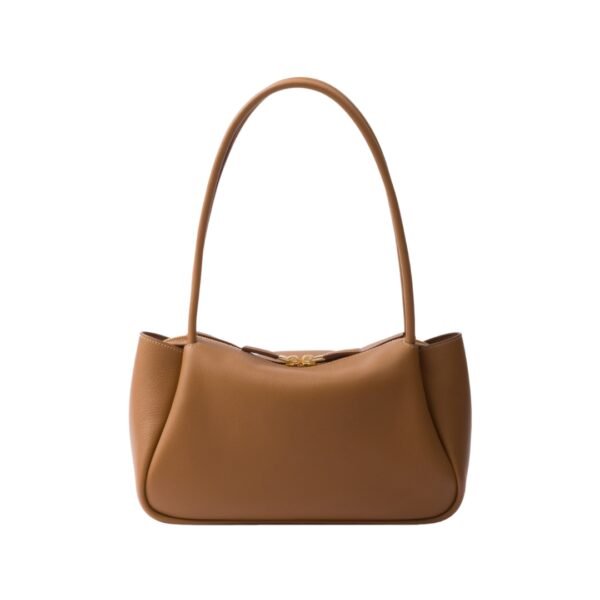 Lederschultertasche in Karamell 16 cm - Image 3