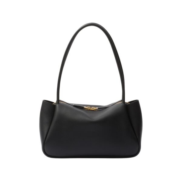 Mittelgroße Lederschultertasche in Schwarz 16 cm - Image 3