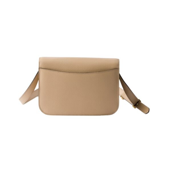 Leder-Schultertasche mit Überschlag in Sandbeige 15 cm - Image 3