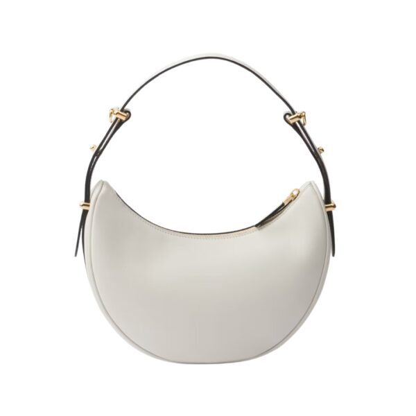 Weiße kleine Lederschultertasche 18.5 cm - Image 3