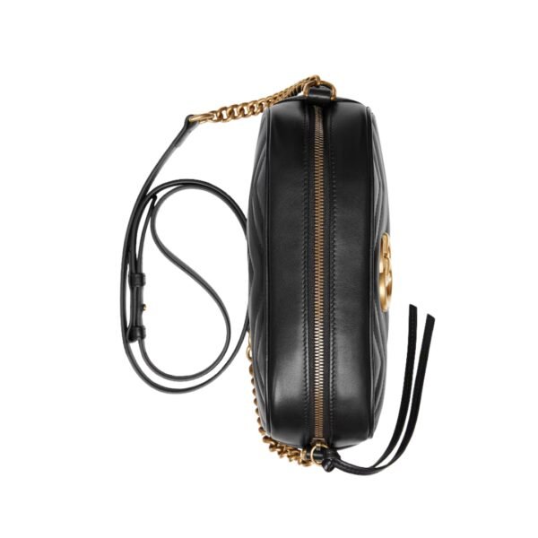 Die Schultertasche aus schwarzem Matelassé-Leder 24 cm - Image 3