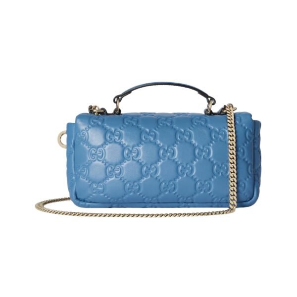Blaue gesteppte GG-Leder-Tote-Tasche 21.1 cm - Image 3