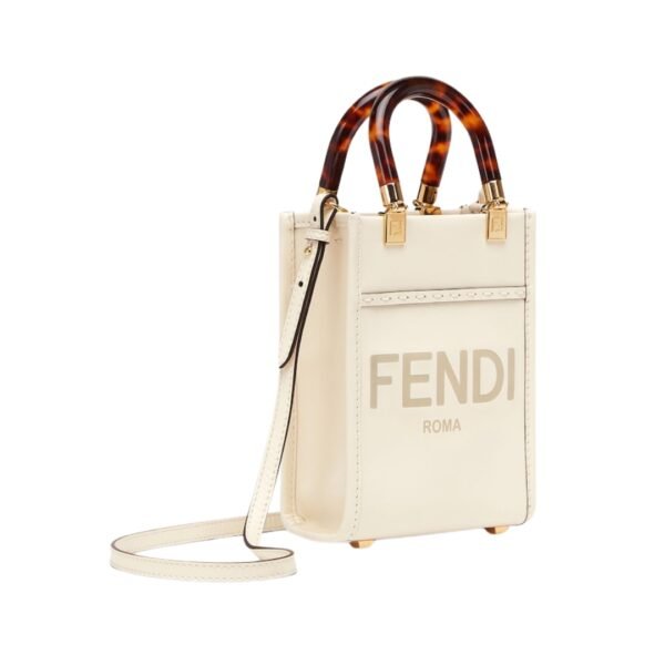 Mini Tasche aus weißem Leder 18 cm - Image 3