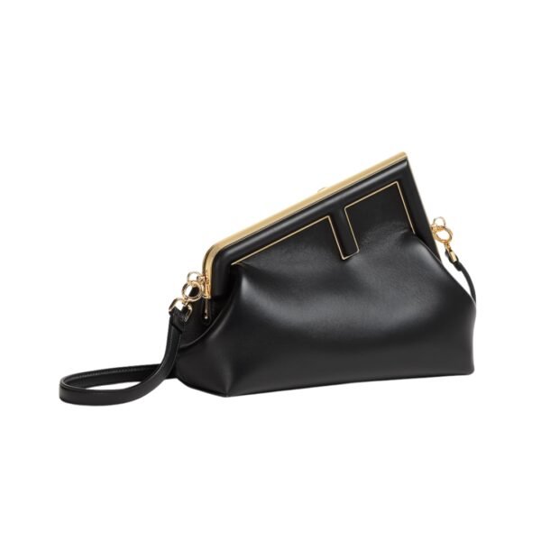 Tasche aus schwarzem Leder 20 cm - Image 3