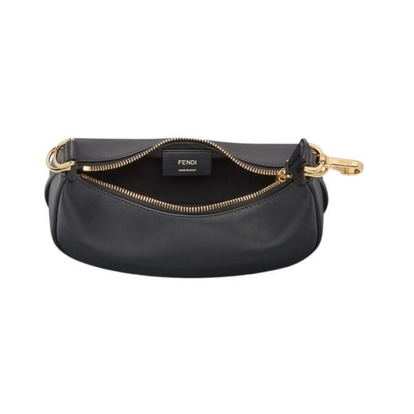 Mini schwarze Ledertasche 13 cm - Image 4