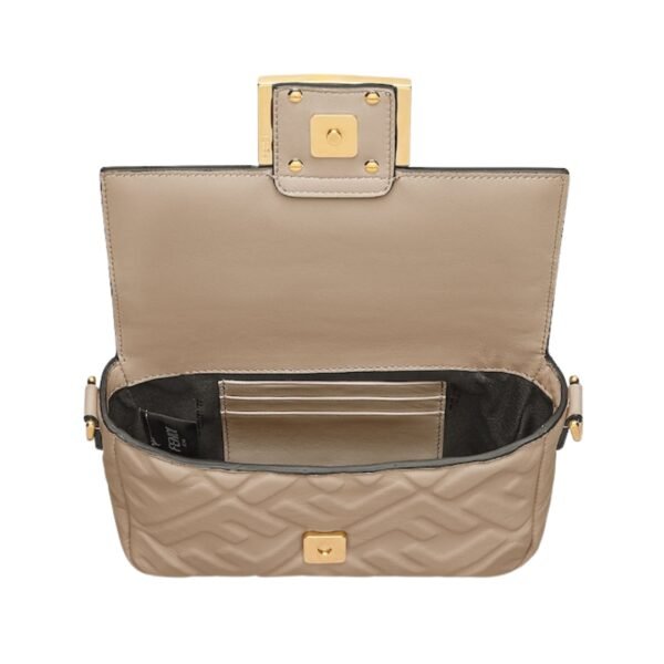 Ledertasche aus Nappaleder in Taupefarbe 13 cm - Image 4