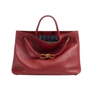 Top-Griff-Tasche aus seidigem Kalbsleder in Rosenholz 25 cm