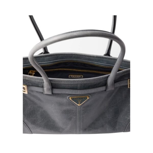 Mittelgroße Lederhandtasche in Blau 15.5 cm - Image 4