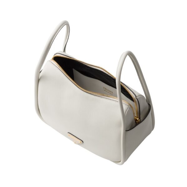 Lederhandtasche in Weiß 18 cm - Image 4