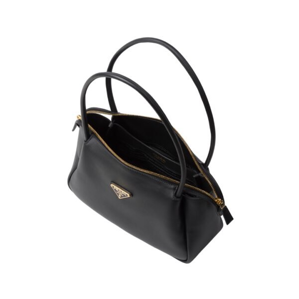 Mittelgroße Lederschultertasche in Schwarz 16 cm - Image 4