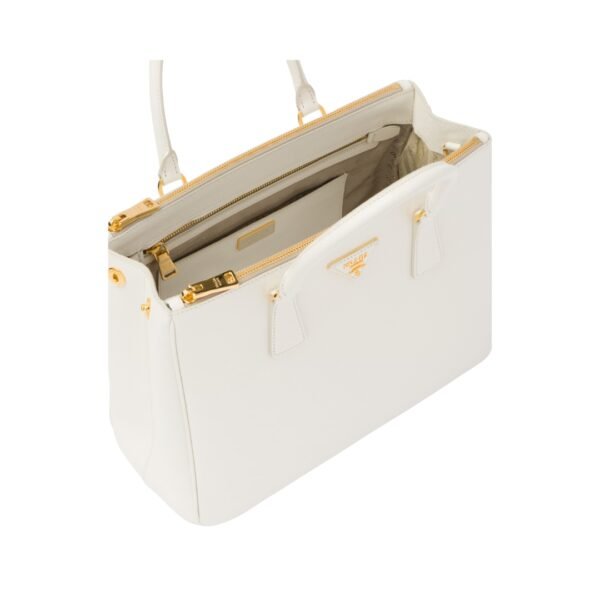 Große Galleria Saffiano-Ledertasche Weiß 24 cm - Image 4