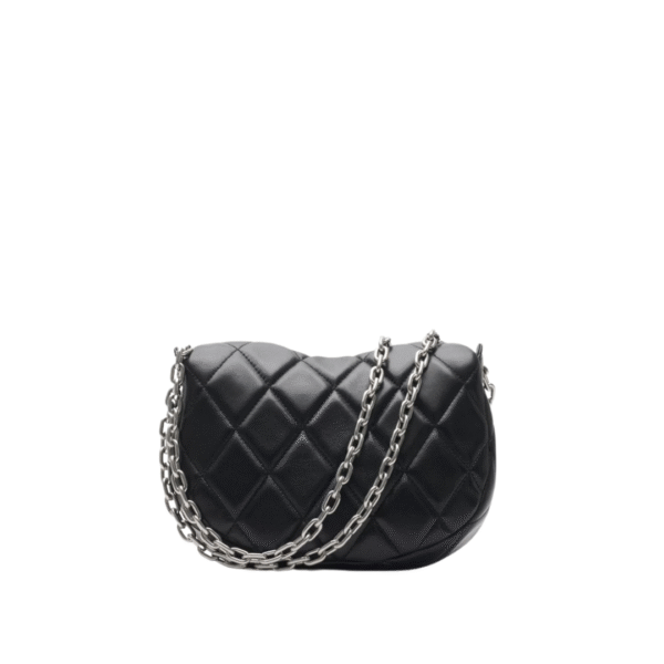 Gepolsterte Schaukelpferd Tasche Schwarz/Palladium 24 cm - Image 4