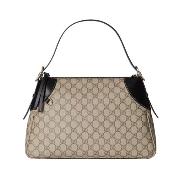 Dunkelbraun GG Emblem Schultertasche 37 cm - Image 4