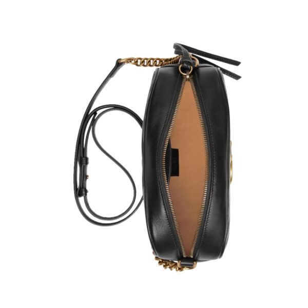 Die Schultertasche aus schwarzem Matelassé-Leder 24 cm - Image 4